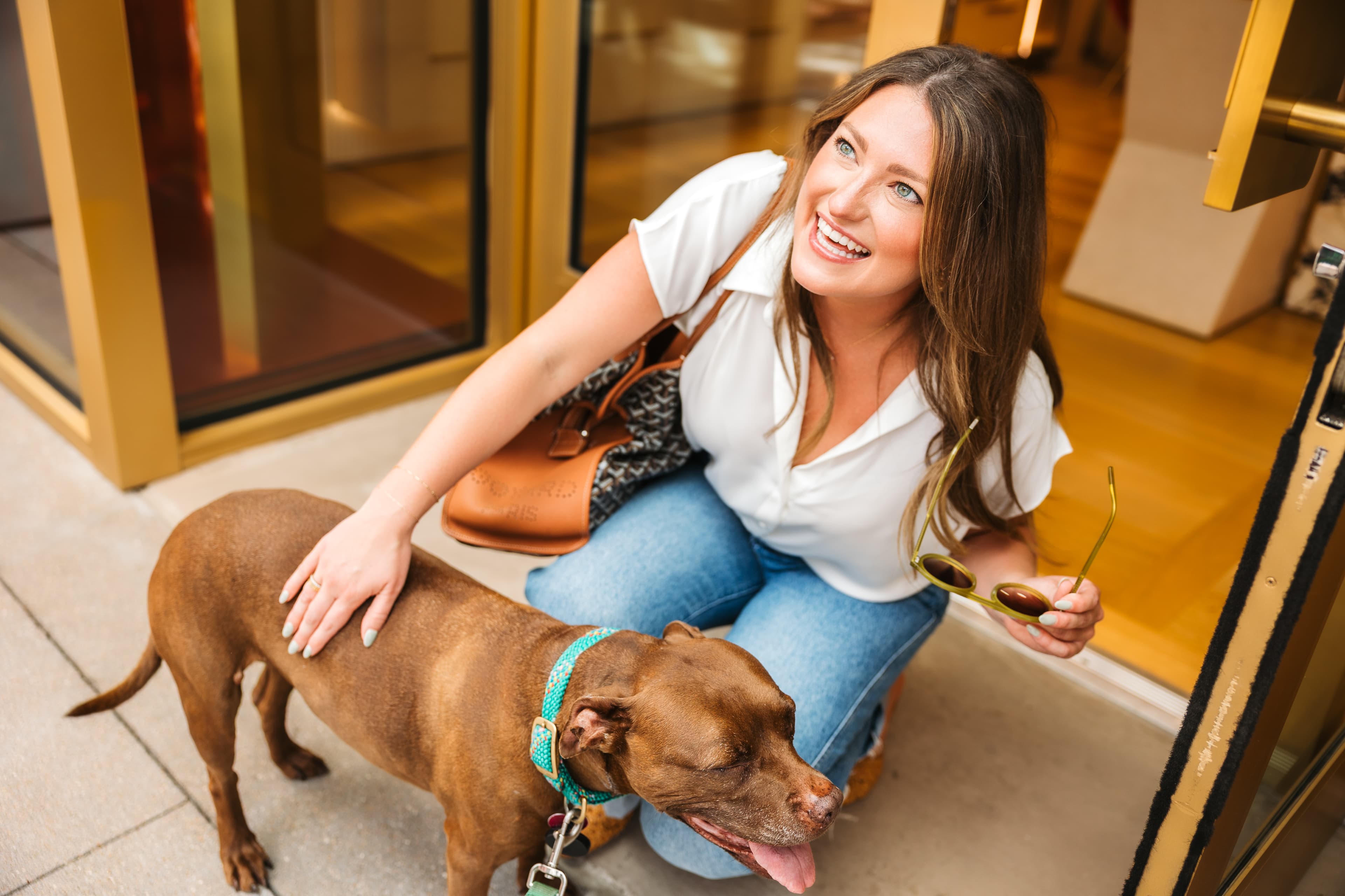 Personal Banking Picture - Woman Petting Dog